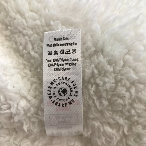 George Girls Floral Jacket Toddler Pink Age 18-24 Mos Faux Sherpa Lined Hooded - Picture 8 of 8